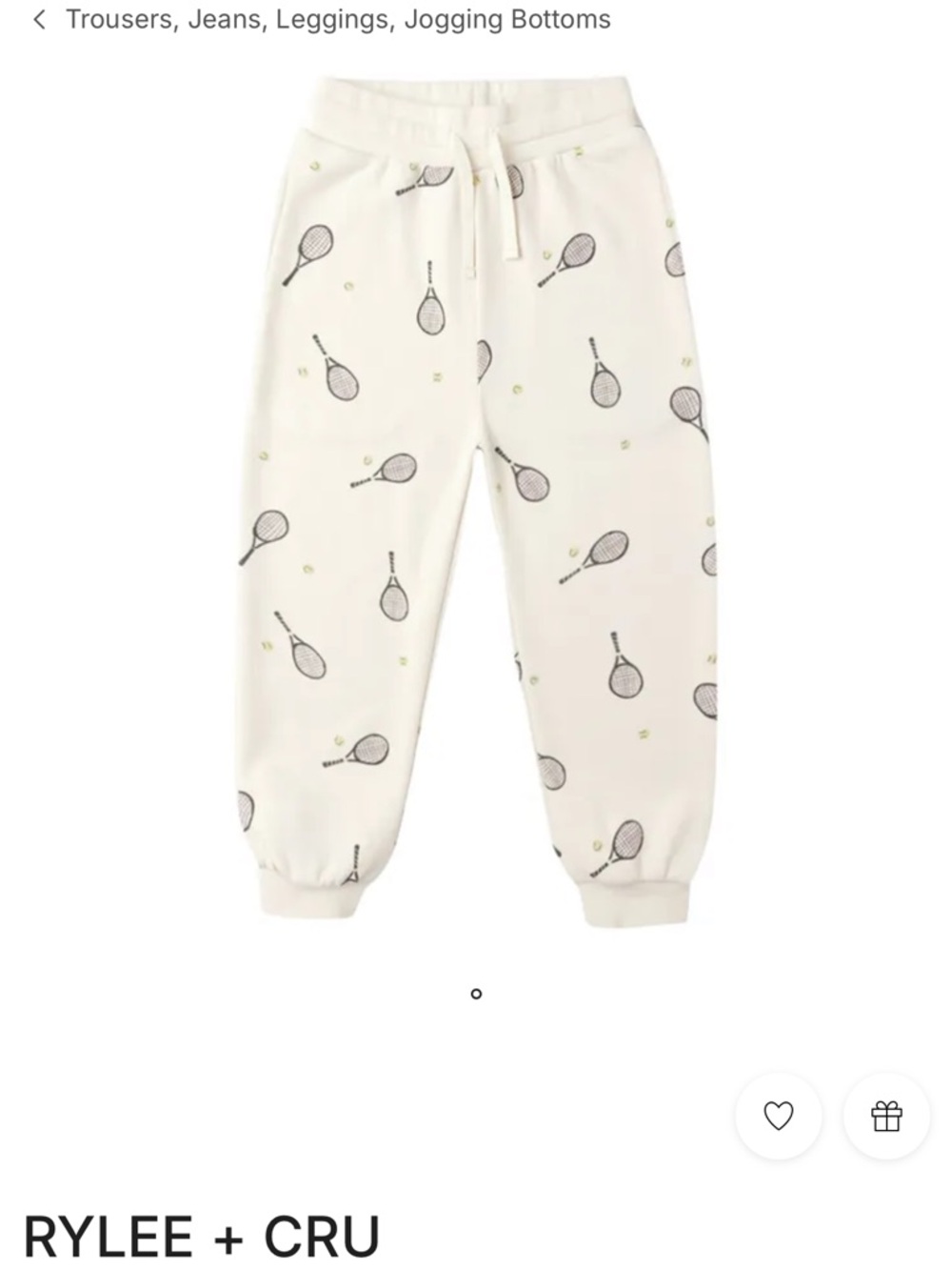 RYLEE + CRU jogger sweatpants in tennis, size 6-7Y